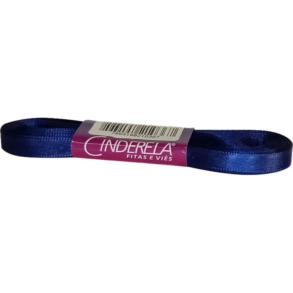 Fita De Cetim 07Mm 10M. Azul Marinho Cinderela - imagem 2
