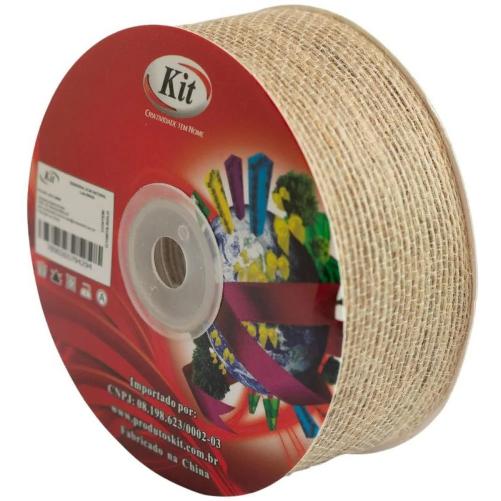 Fita Aramada De Juta 38Mmx10M. Natural Kit (Rolo) - imagem 3