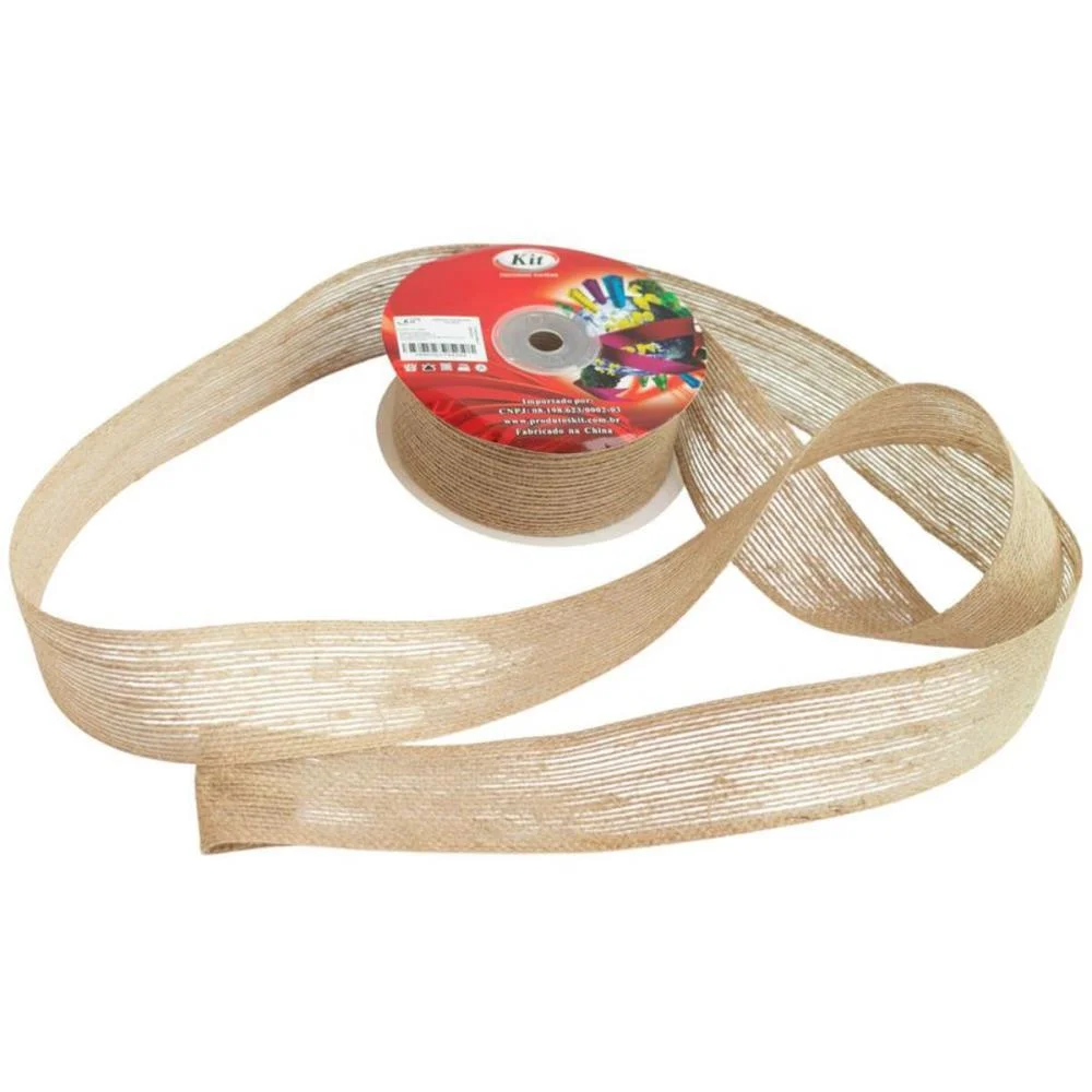 Fita Aramada De Juta 38Mmx10M. Natural Kit (Rolo) - imagem 5