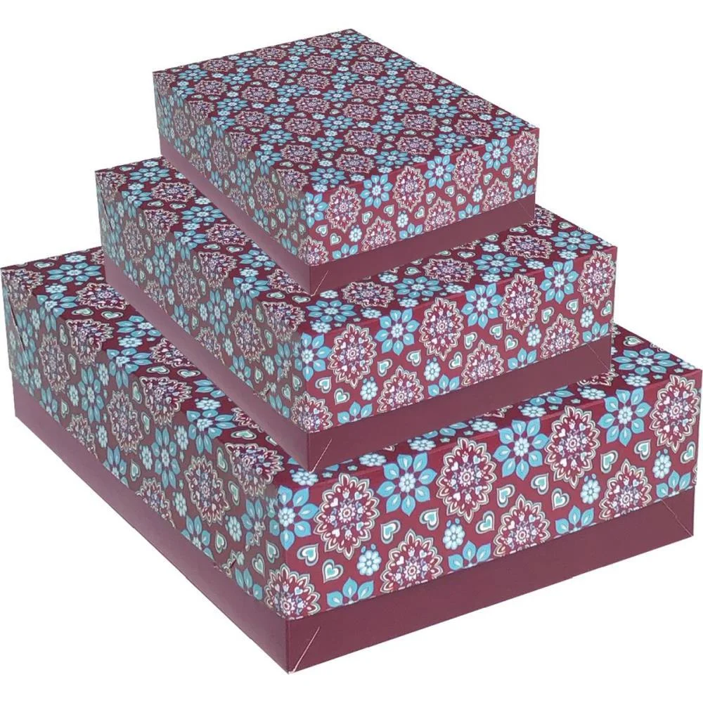 Caixa Para Presente Com Tampa Gd 35X25,5X7,5 Arabesco (S) Cristina (Pct.c/12) - imagem 6