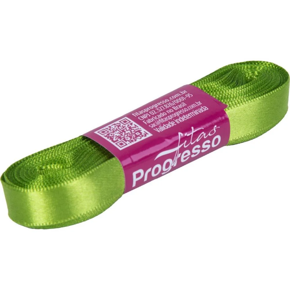 Fita De Cetim 10Mm 10M. Verde Folha Fitas Progresso - imagem 2