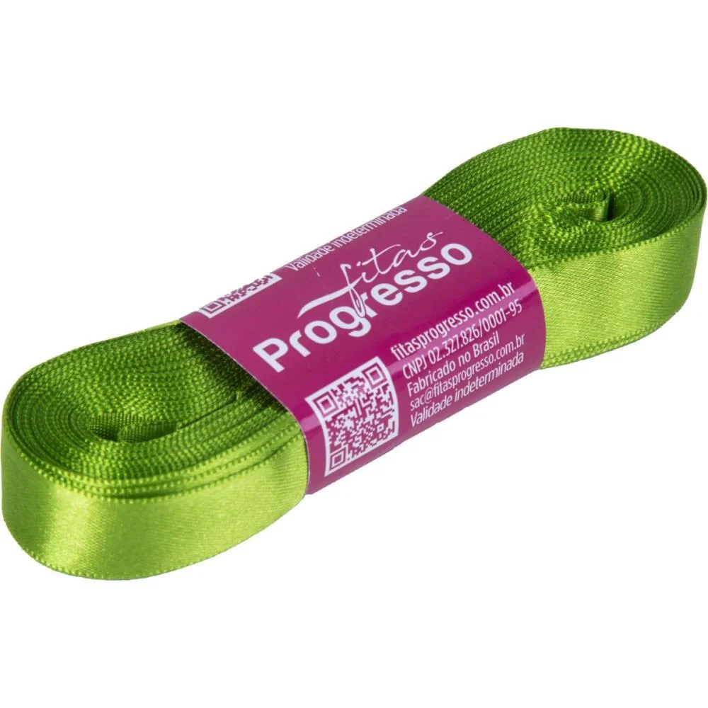 Fita De Cetim 15Mm 10M. Verde Folha Fitas Progresso - imagem 3