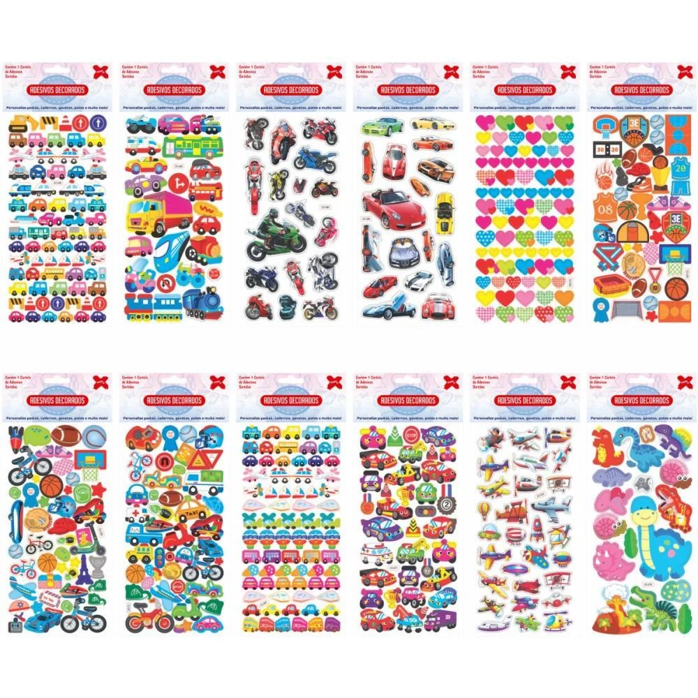 Adesivos Decorados 10X24Cm. Aventura Cartela Sort Make+ (Pct.c/24) - imagem 3