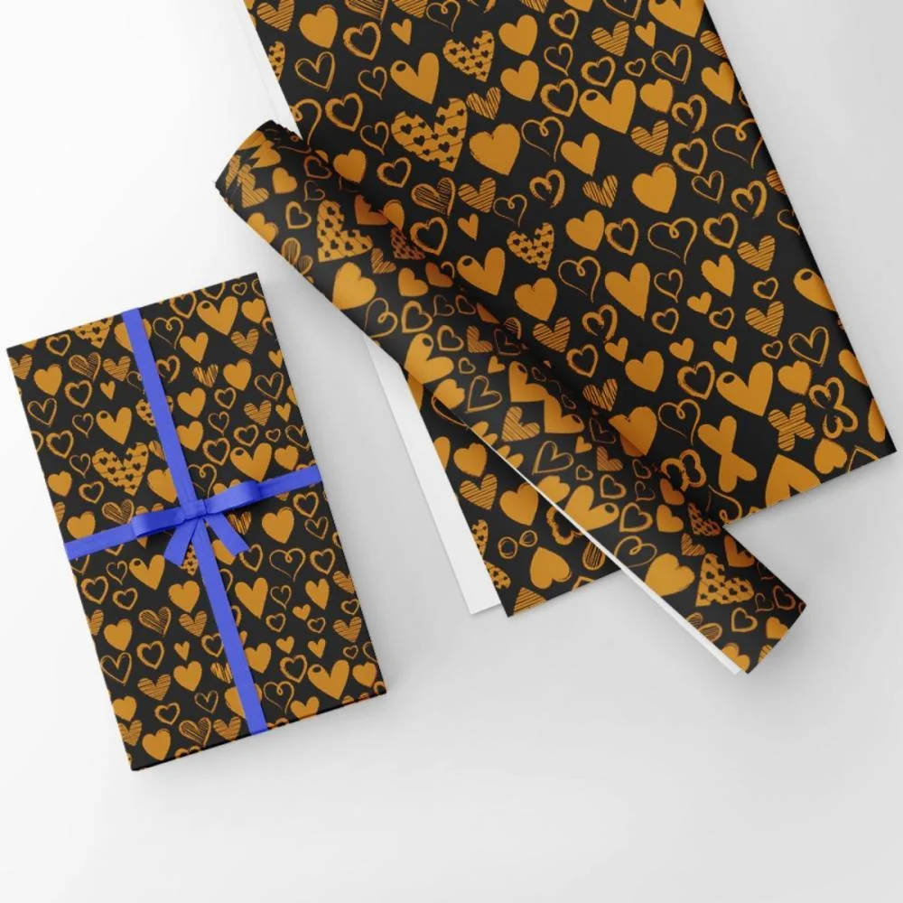 Papel Presente Bobina Couche 60Cm. Mod.343 Pt C/Coracao Our Gessele (Bo-100Mts) - imagem 4