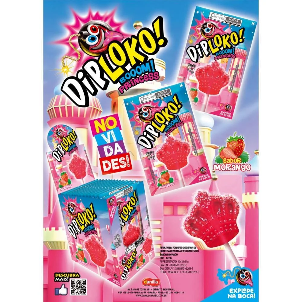 Doce Dip Loko Boom Princesas Danilla Foods C/ 15 Unidades - imagem 5