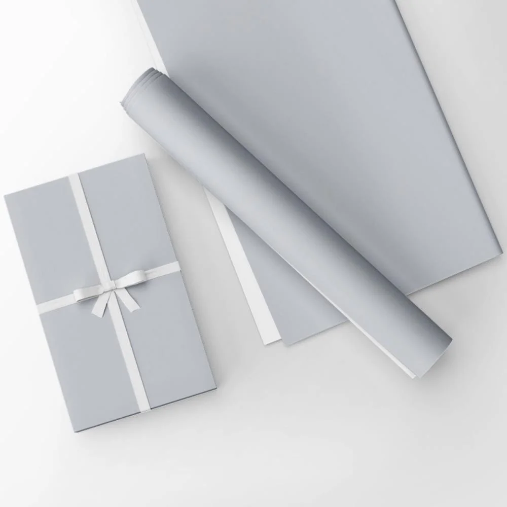 Papel Presente Bobina Couche 60Cm. Mod.600 Prata Gessele (Bo-100Mts) - imagem 4