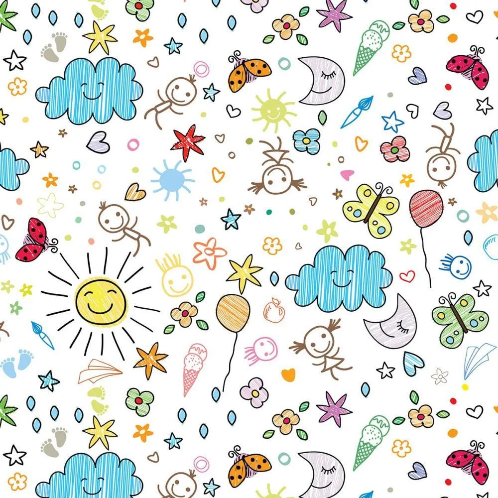 Papel Presente Bobina Couche 60Cm. Mod.154 Riscos E Rabisco Gessele (Bo-100Mts) - imagem 2