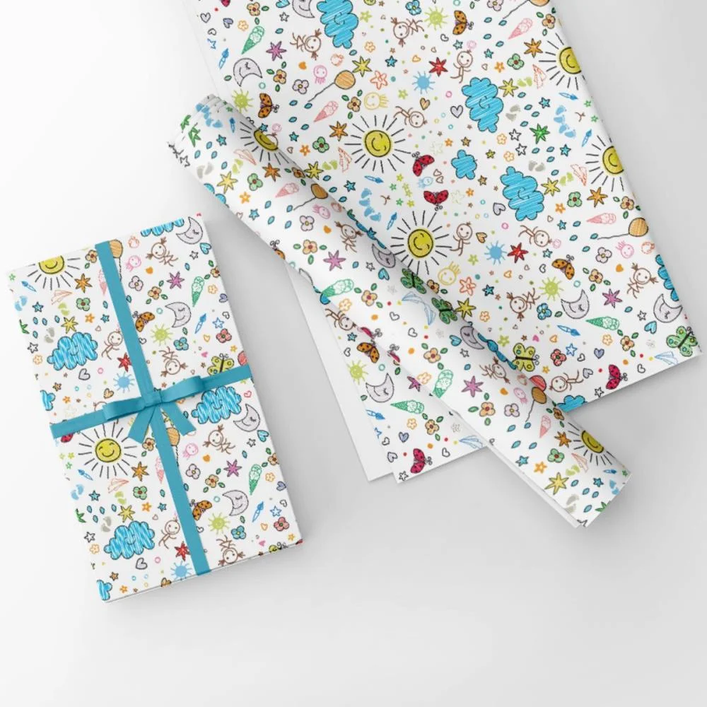 Papel Presente Bobina Couche 60Cm. Mod.154 Riscos E Rabisco Gessele (Bo-100Mts) - imagem 4