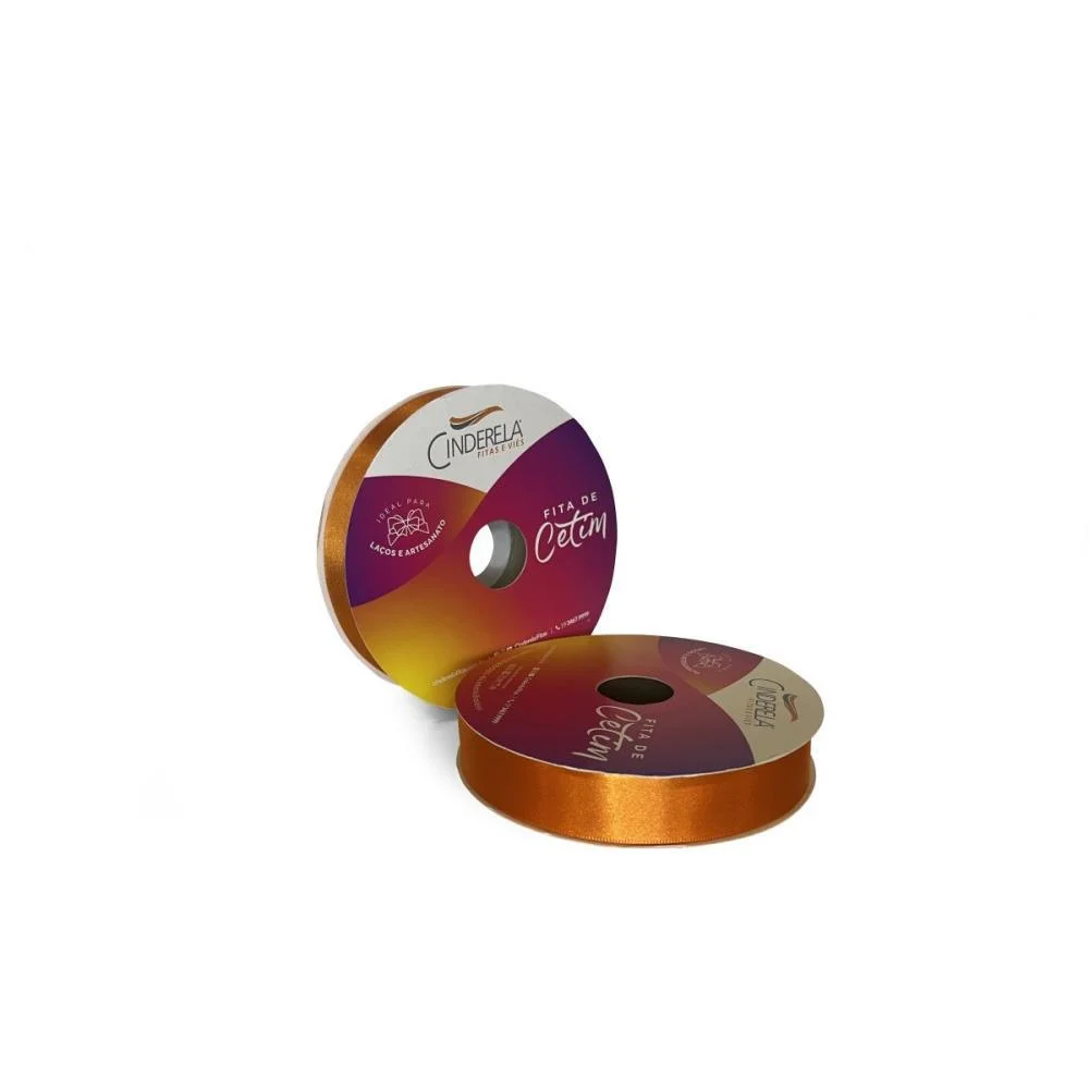 Fita De Cetim 22Mm 50M. Laranja Cinderela - imagem 2