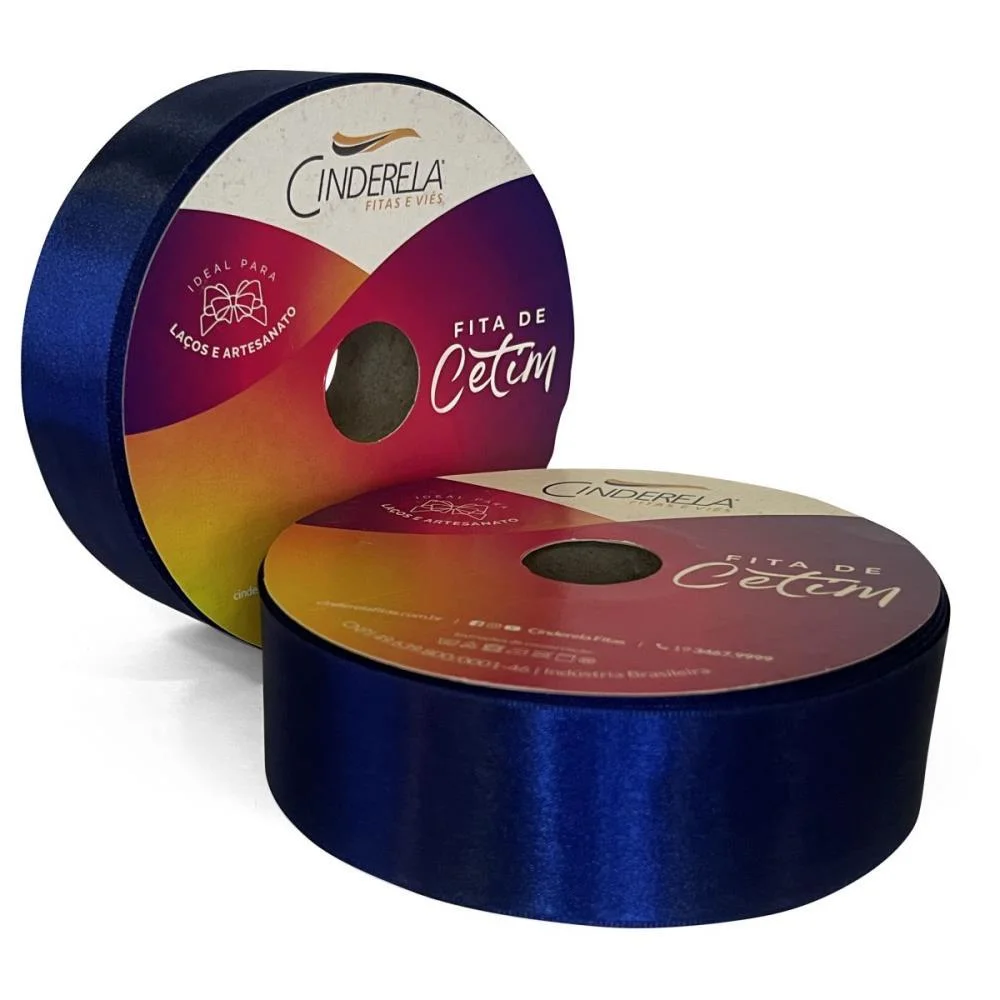 Fita De Cetim 38Mm 50M. Marinho Cinderela - imagem 2