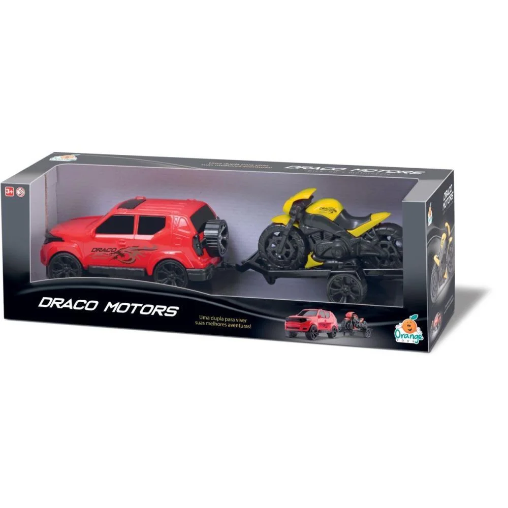 Carrinho Jeep Draco C/ Moto Cores Sort. Orange Toys - imagem 2