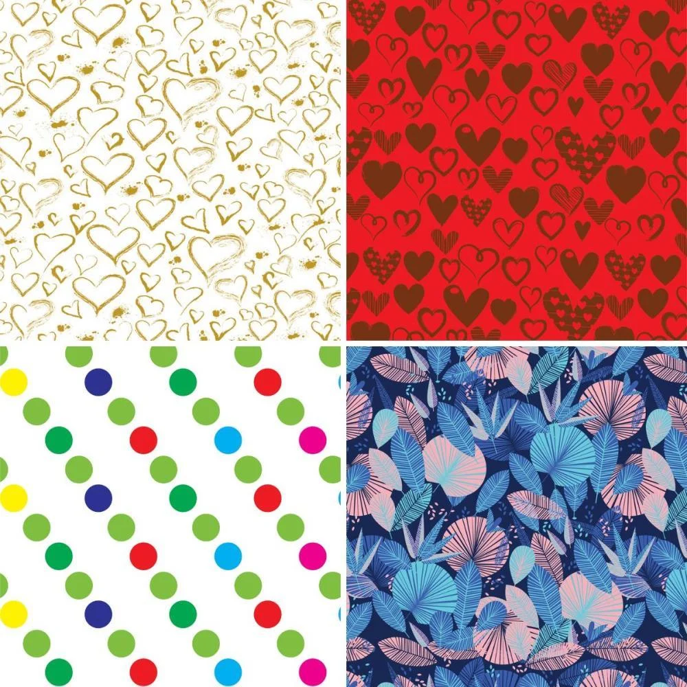 Papel Presente 50X60Cm Couche Fantasia Feminino Ii 4Mod.(S) Gessele (Pct.c/40) - imagem 2