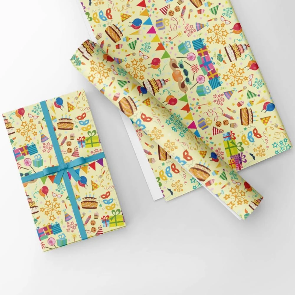 Papel Presente Bobina Couche 60Cm. Mod.155 Festa/Presentes Gessele (Bo-100Mts) - imagem 4