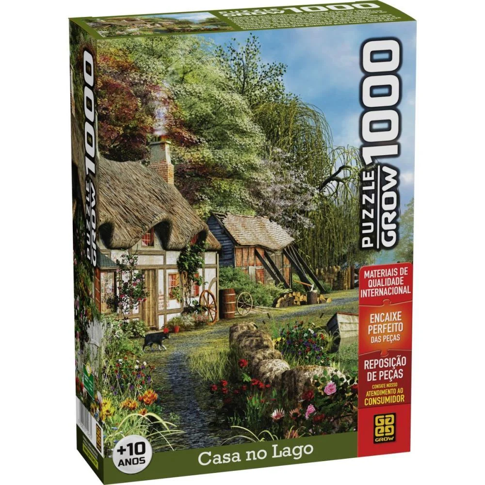 Quebra-Cabeca Cartonado Casa No Lago 1000 Pcs Grow - imagem 3
