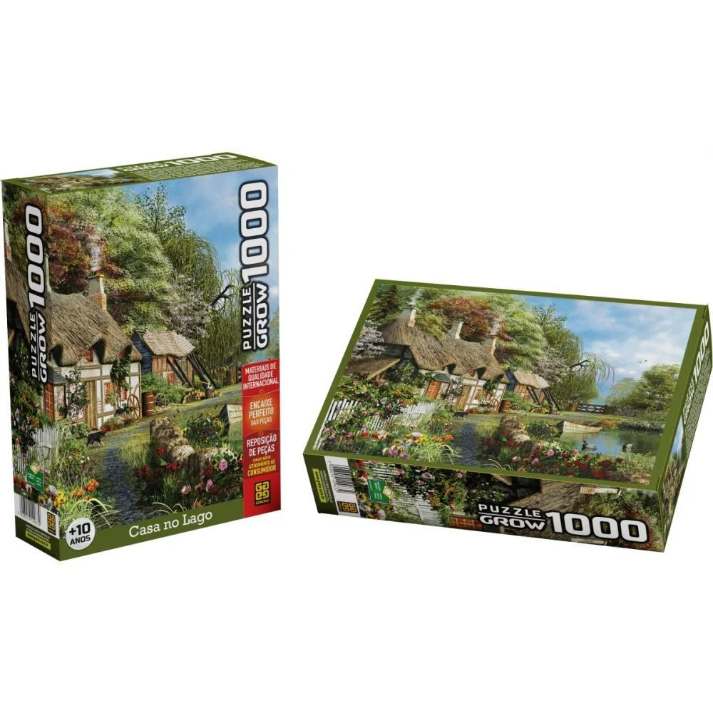 Quebra-Cabeca Cartonado Casa No Lago 1000 Pcs Grow - imagem 6