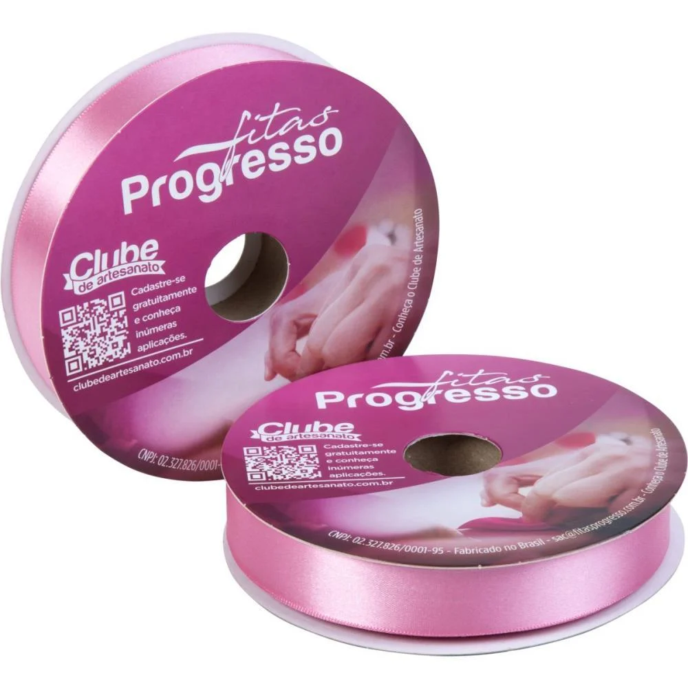 Fita De Cetim 22Mm 50M. Rosa Escuro 240 Fitas Progresso (Rolo) - imagem 2