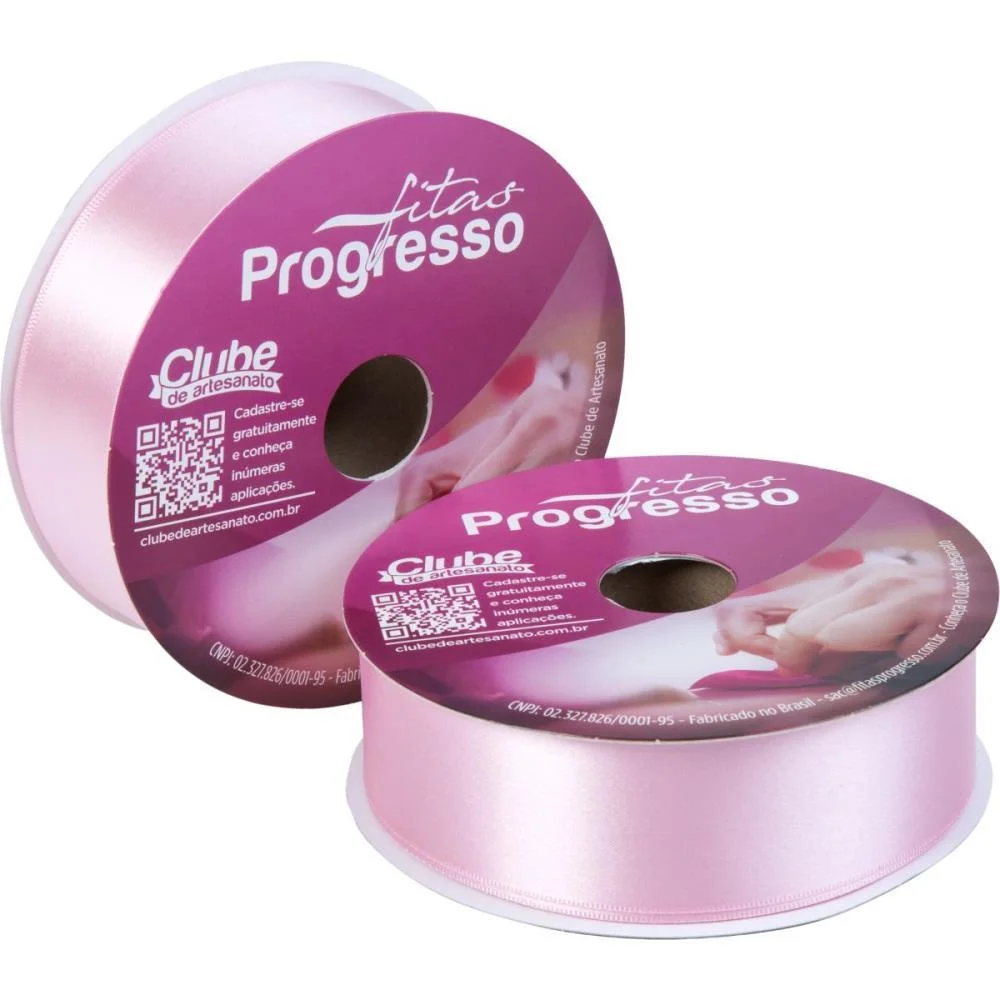 Fita De Cetim 38Mm 50M. Rosa Bebe 310 Fitas Progresso (Rolo) - imagem 2