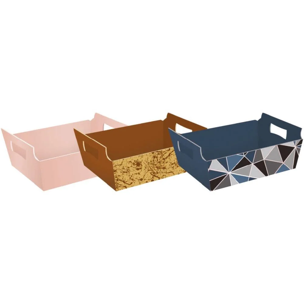 Cesta De Papel Decorada Tam Mg 27X18,5X9,5Cm. Packpel (Pct.c/10) - imagem 3