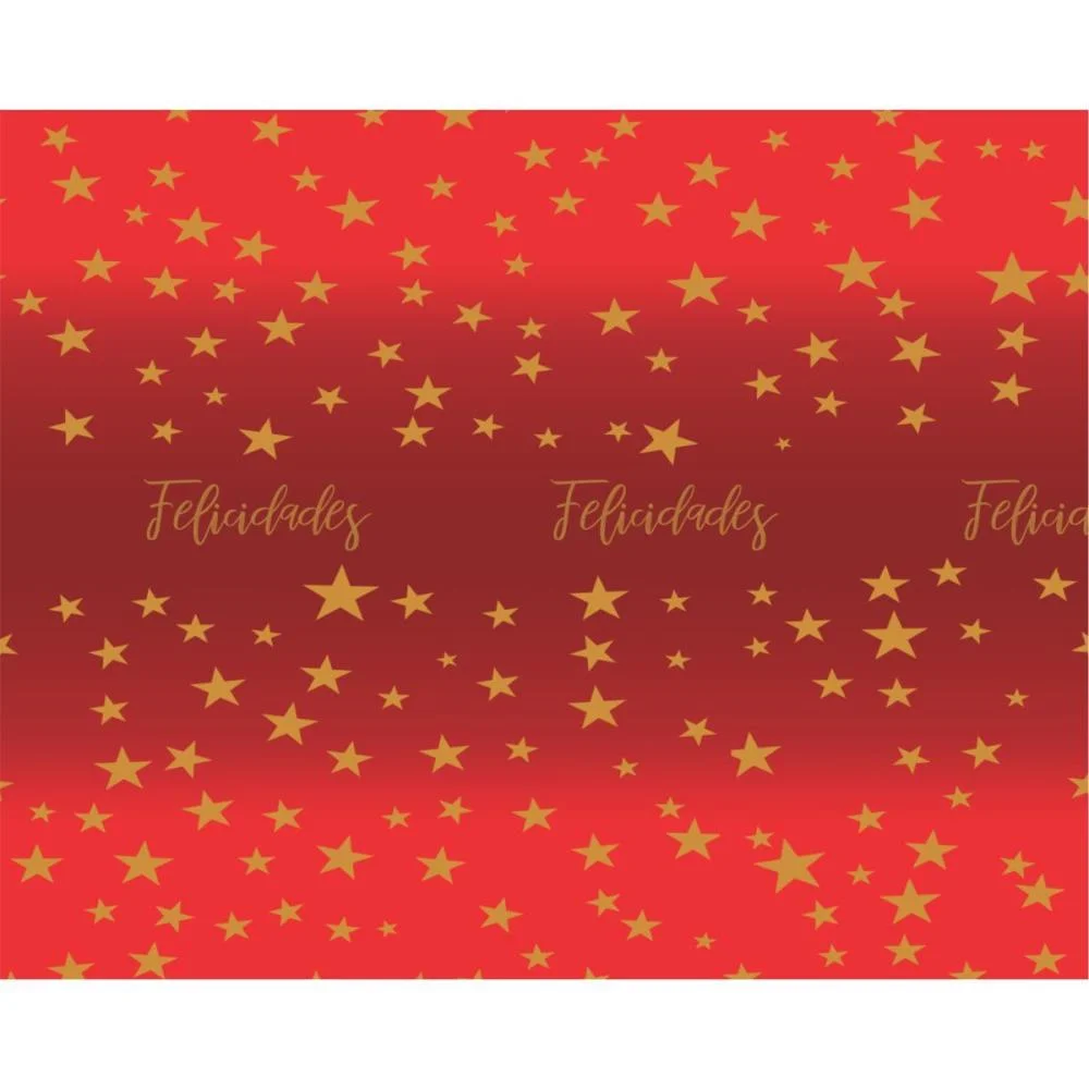 Papel Presente Bobina Couche 60Cm.mod.217 Estrelas Vermelho V.m.p. (Bo-100Mts) - imagem 2