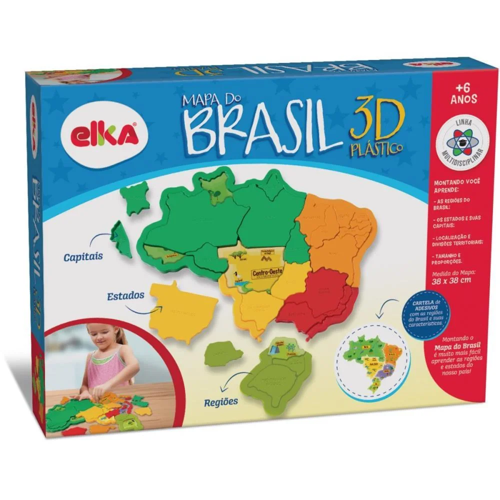 Brinquedo Para Montar Mapa Do Brasil Elka - imagem 2