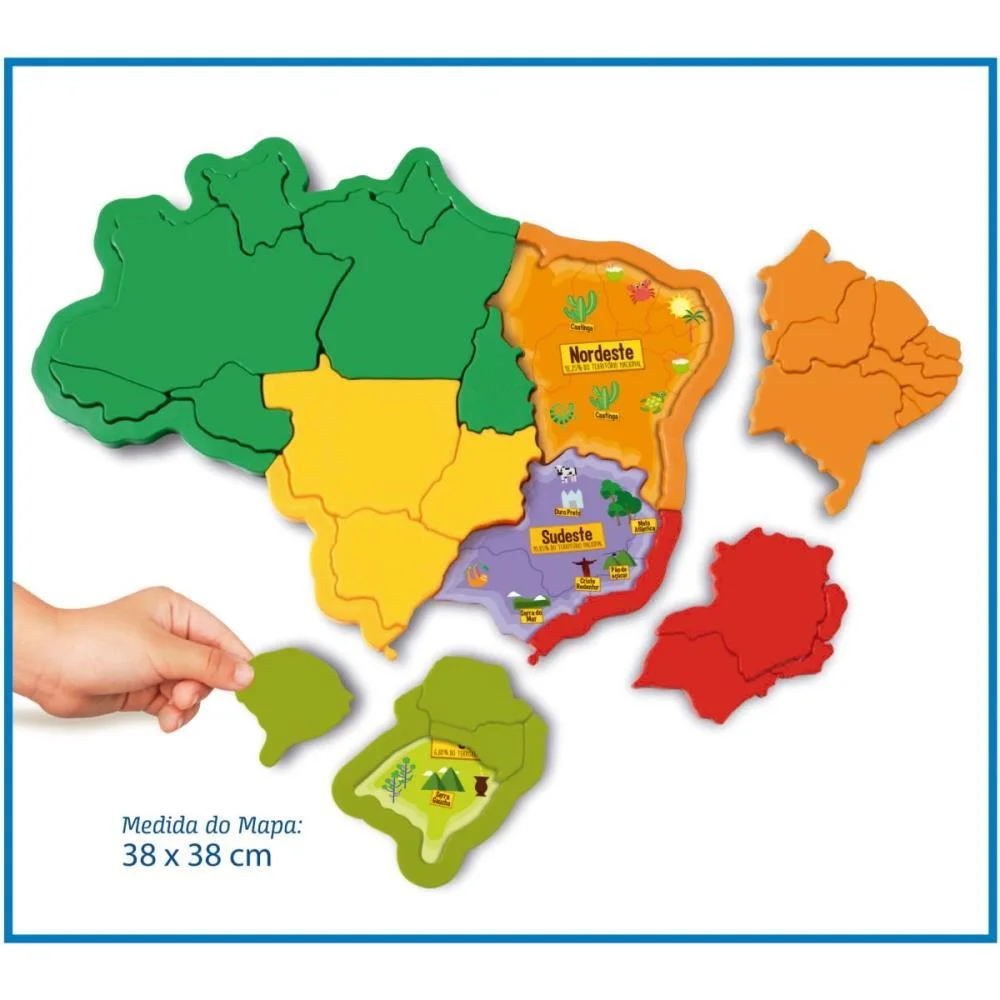 Brinquedo Para Montar Mapa Do Brasil Elka - imagem 4