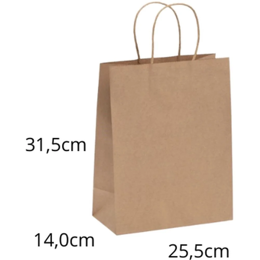 Sacola Para Presente Kraft M2 31,5X25,5X14Cm Scrity (Pct.c/10) - imagem 2
