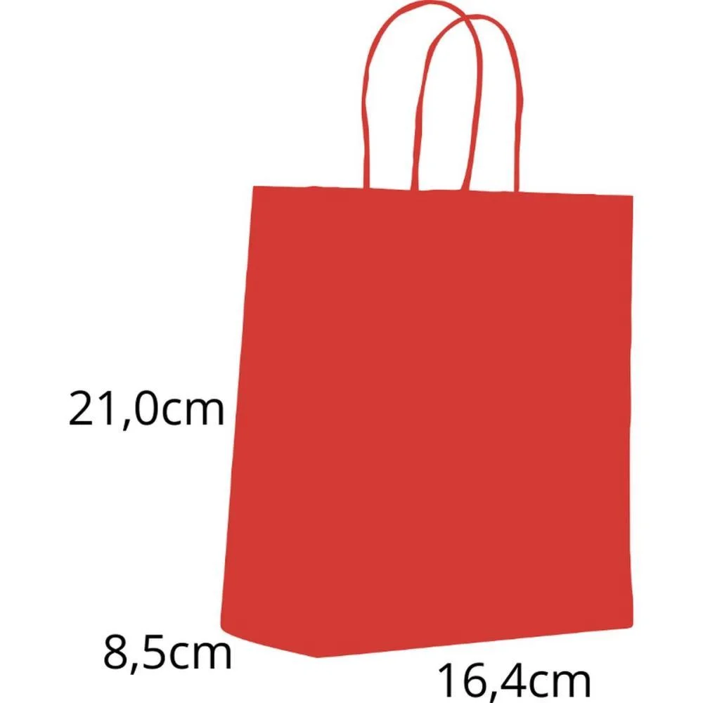 Sacola Para Presente Lisa Vermelho Vivo P 16,4X21X8,5Cm Scrity (Pct.c/10) - imagem 2