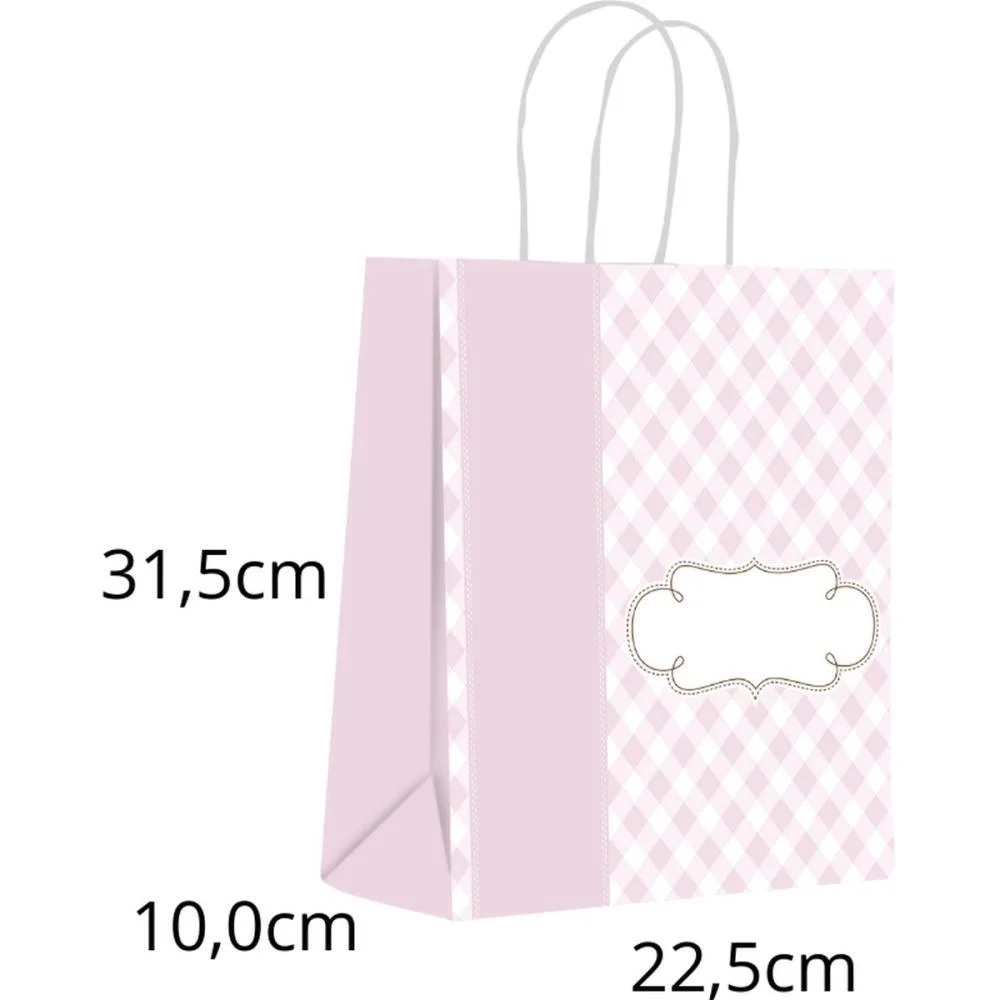 Sacola Para Presente Decorada Baby Rosa M 22,5X31,5X10Cm Scrity (Pct.c/10) - imagem 2