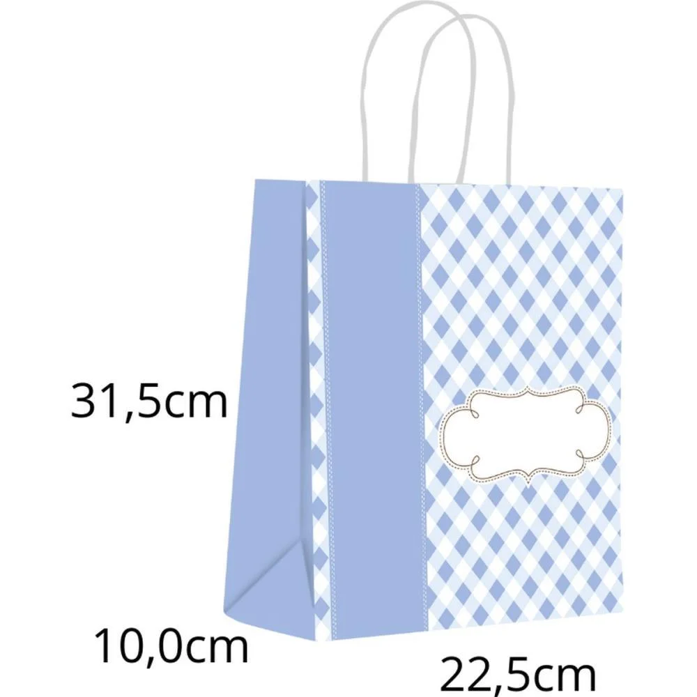 Sacola Para Presente Decorada Baby Azul M 22,5X31,5X10Cm Scrity (Pct.c/10) - imagem 2