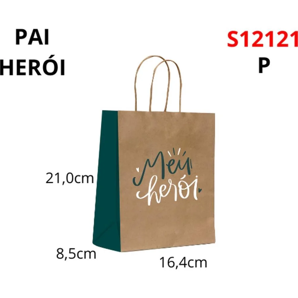 Sacola Para Presente Decorada Meu Heroi P 16X21X8Cm Scrity (Pct.c/10) - imagem 2
