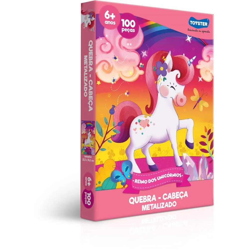 Quebra-Cabeca Cartonado Reino Dos Unicornios 100Pcs Toyster - imagem 2