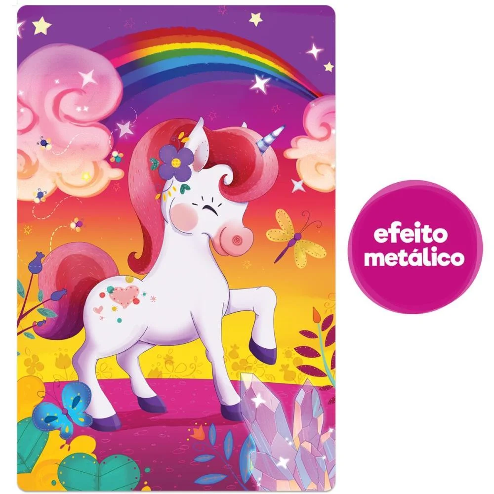 Quebra-Cabeca Cartonado Reino Dos Unicornios 100Pcs Toyster - imagem 4