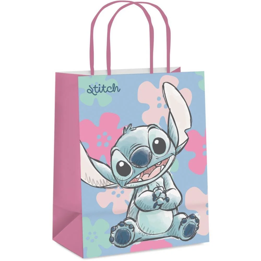 Sacola Para Presente Decorada Stitch Sweet M 26X19,5X9,5Cm Cromus (Pct.c/10) - imagem 2