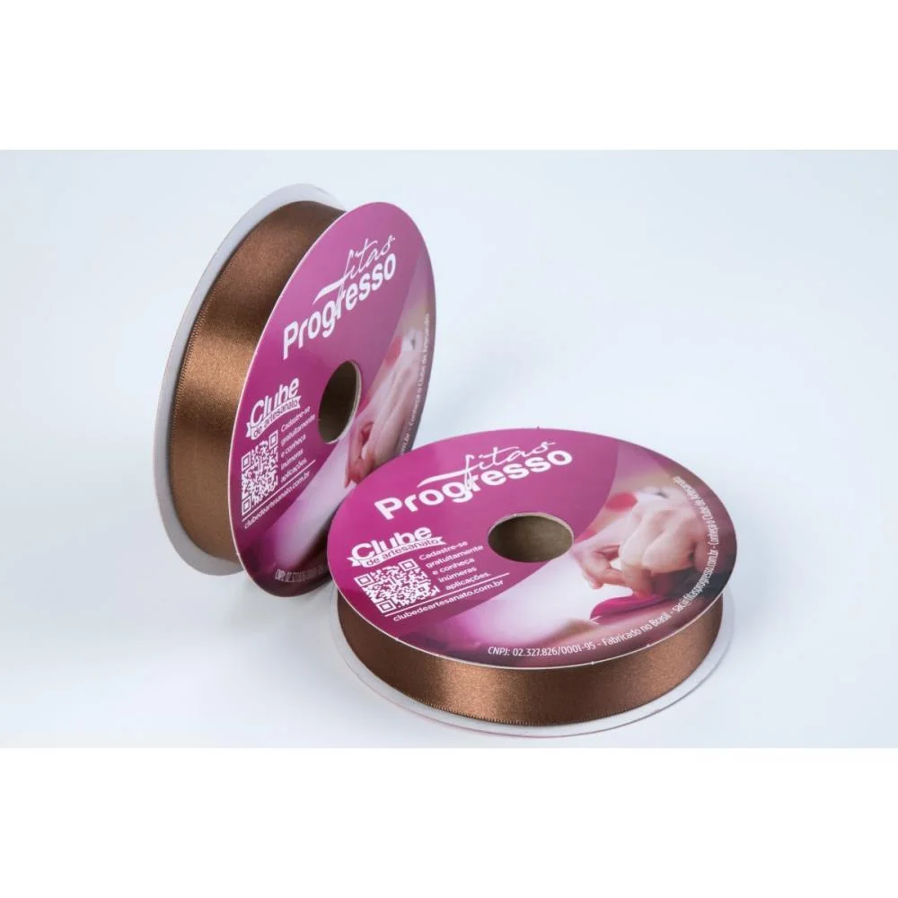 Fita De Cetim 22Mm 50M. Marrom 391 Fitas Progresso (Rolo) - imagem 3