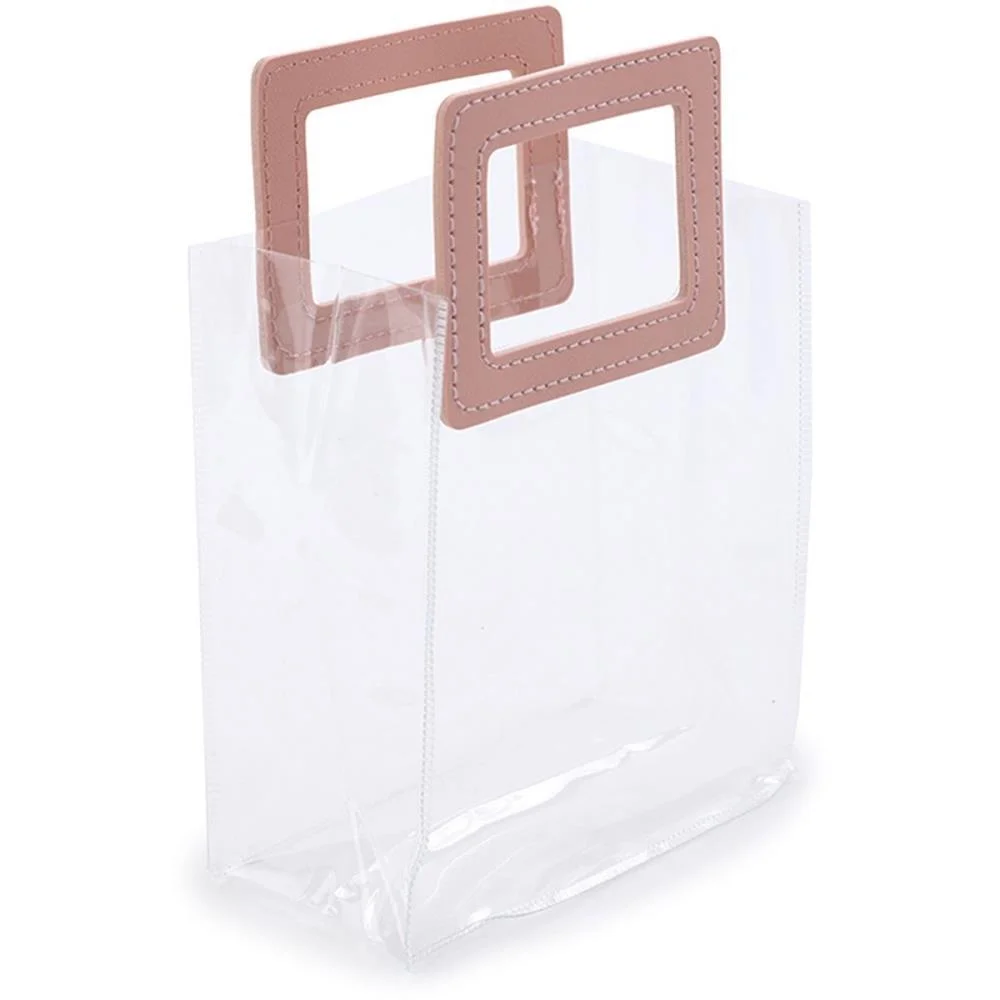 Sacola Para Presente Lisa Pvc Transp/Rosa 16,4X14,2X7,3C Cromus (Pct.c/10) - imagem 3