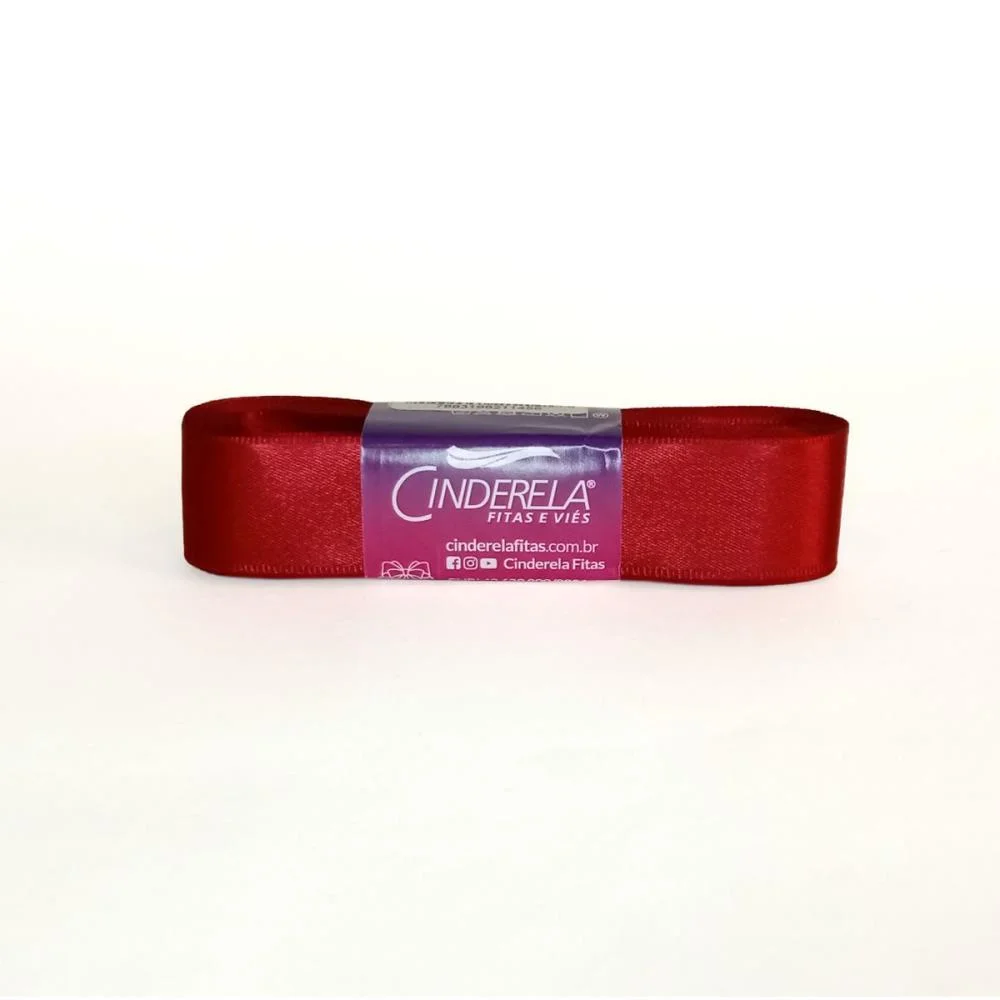 Fita De Cetim 22Mm 10M. Vermelho Cinderela - imagem 3