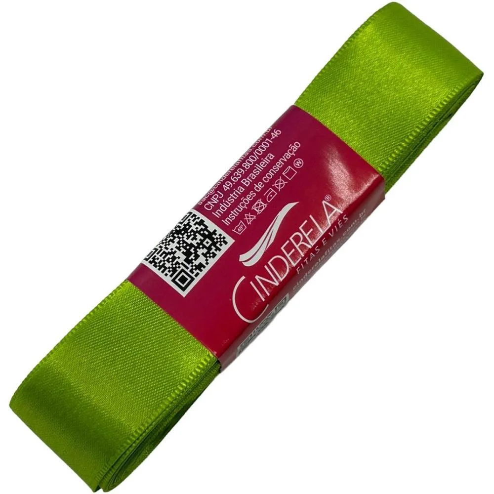 Fita De Cetim 22Mm 10M. Verde Folha Cinderela - imagem 4