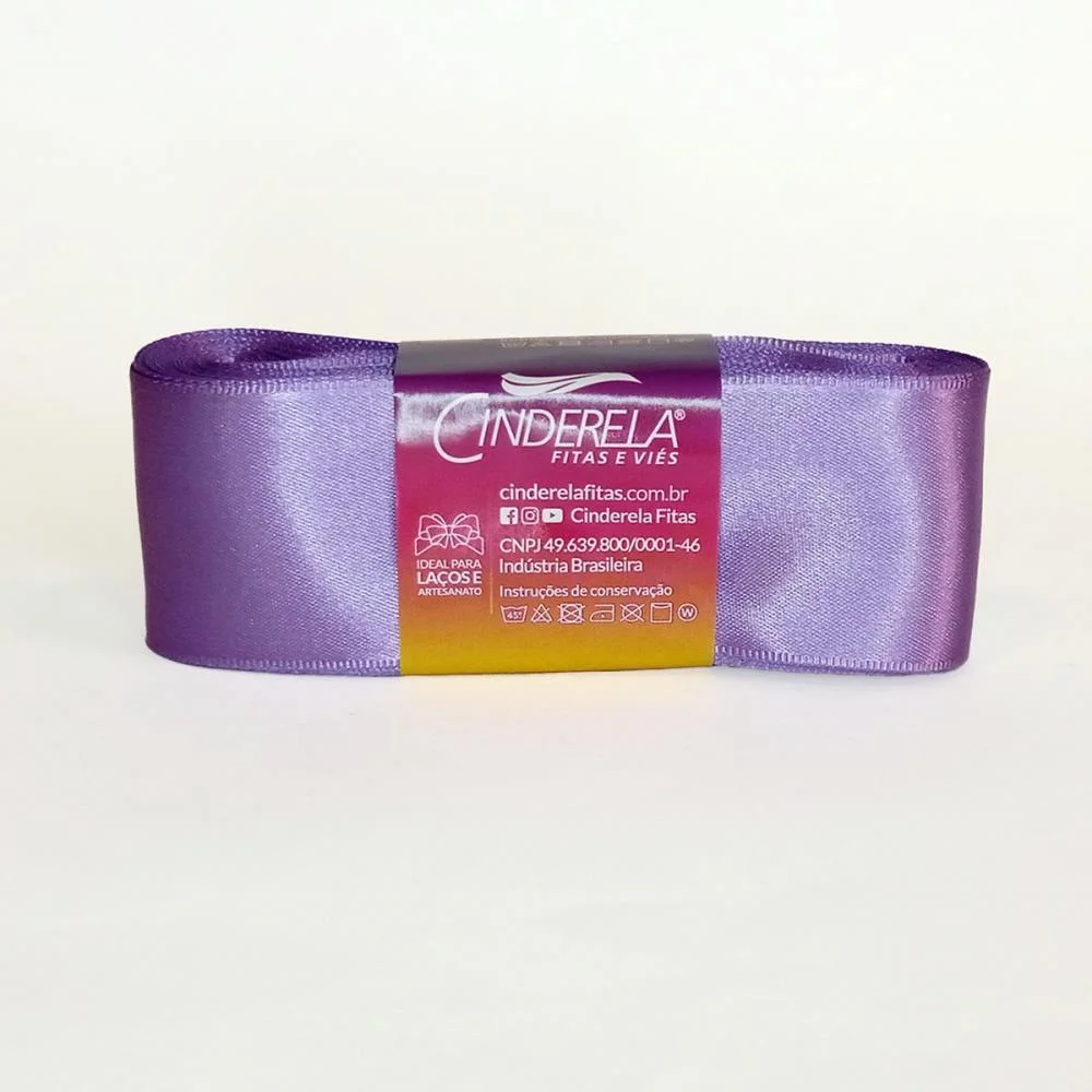 Fita De Cetim 38Mm 10M. Lilas Escuro Cinderela - imagem 2