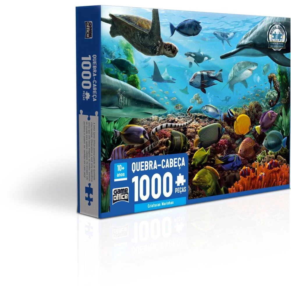 Quebra-Cabeca Cartonado Criaturas Marinhas 1000Pcs Toyster - imagem 2