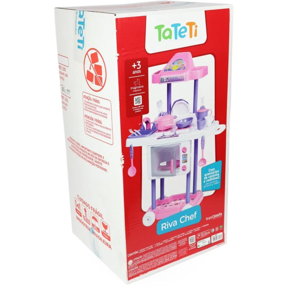 Brincando De Casinha Riva Chef Completa Rosa Tateti - imagem 7