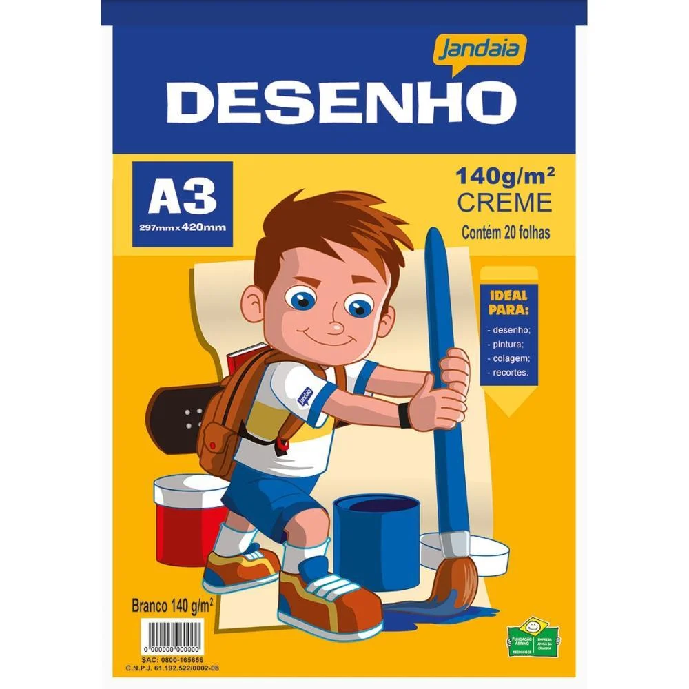 Bloco Tecnico Sem Margem Desenho A3 140 G 20 Fls Creme Jandaia (Pct.c/05) - imagem 3
