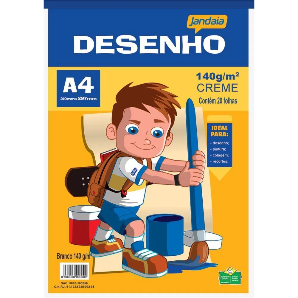 Bloco Tecnico Sem Margem Desenho A4 140 G 20 Fls Creme Jandaia (Pct.c/10) - imagem 2
