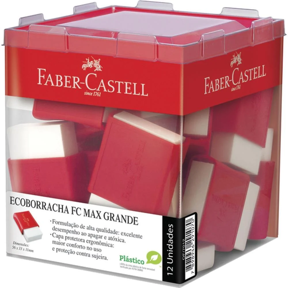 Borracha Branca Fc Max Grande Capa Plast.vm Faber-Castell C/ 12 Unidades - imagem 3