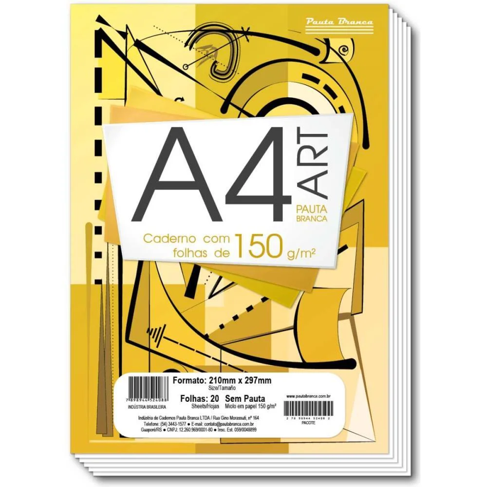Bloco Tecnico Sem Margem Desenho A4 Art Pb 20F.br 150G Pauta Branca (Pct.c/10) - imagem 2
