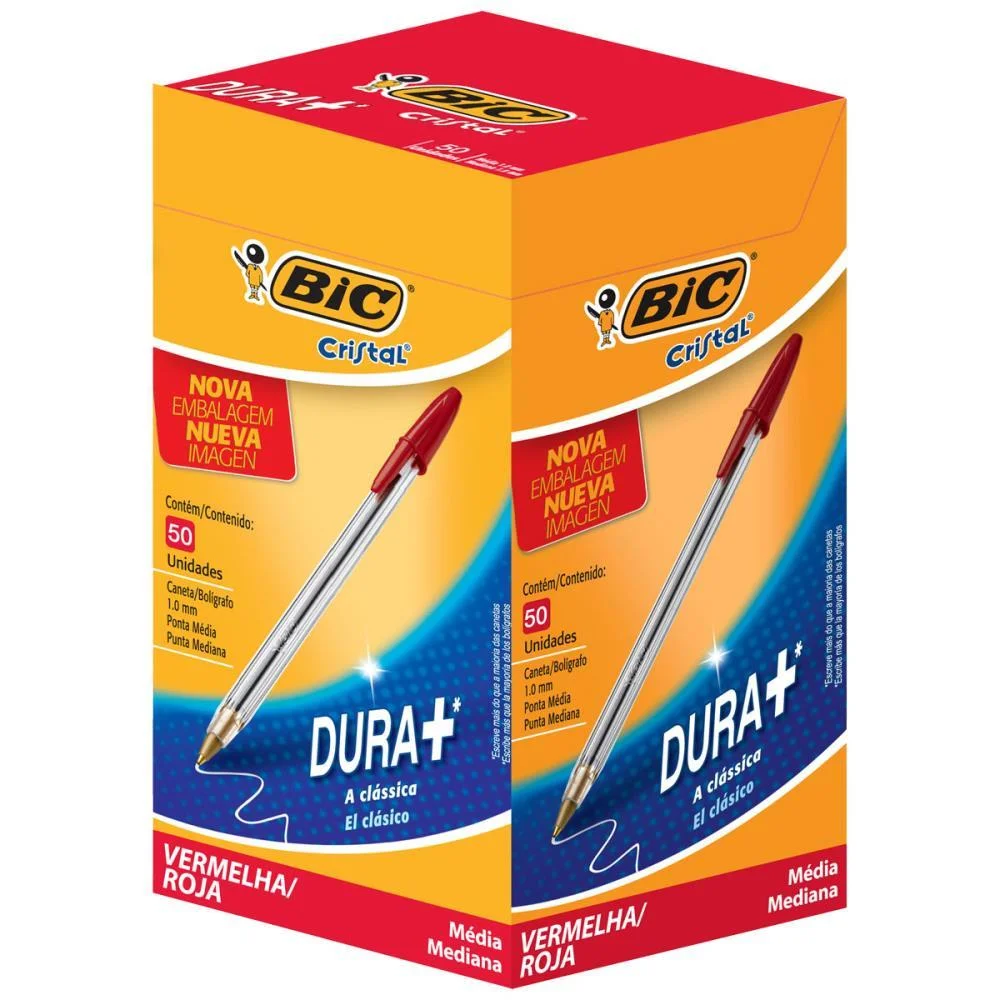 Caneta Esferografica Cristal Vermelha Bic (Cx.c/50) - imagem 3