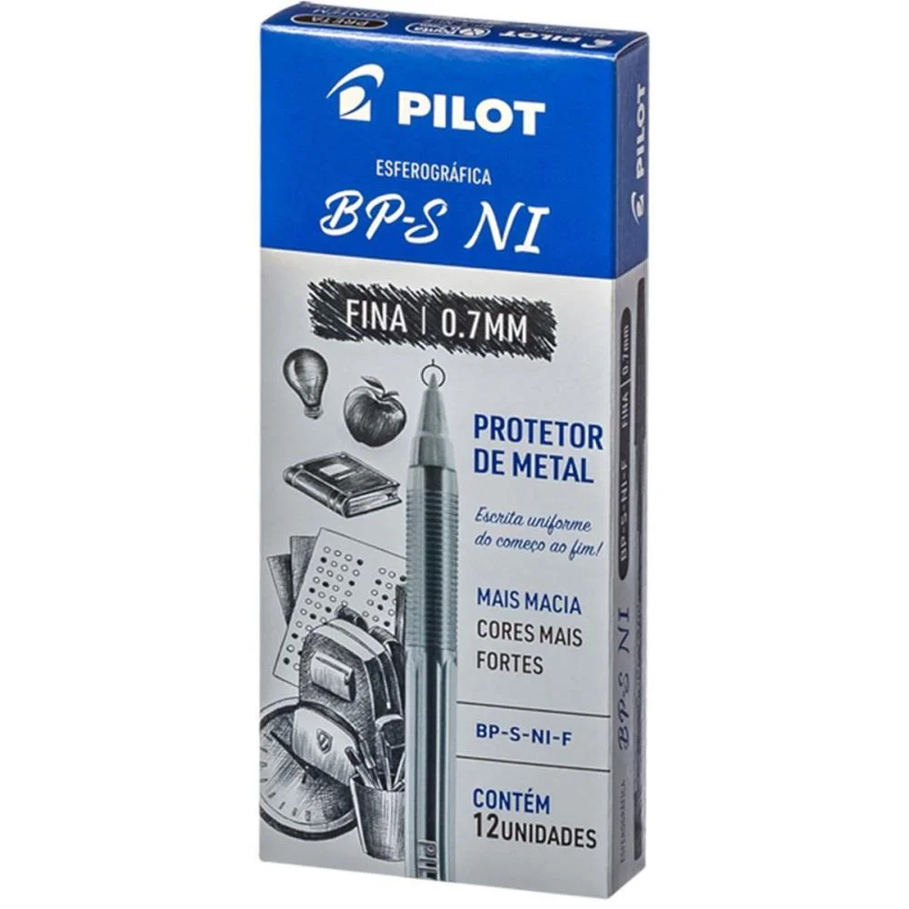 Caneta Esferografica Bp-S 0.7Mm Preta Pilot (Cx.c/12) - imagem 3