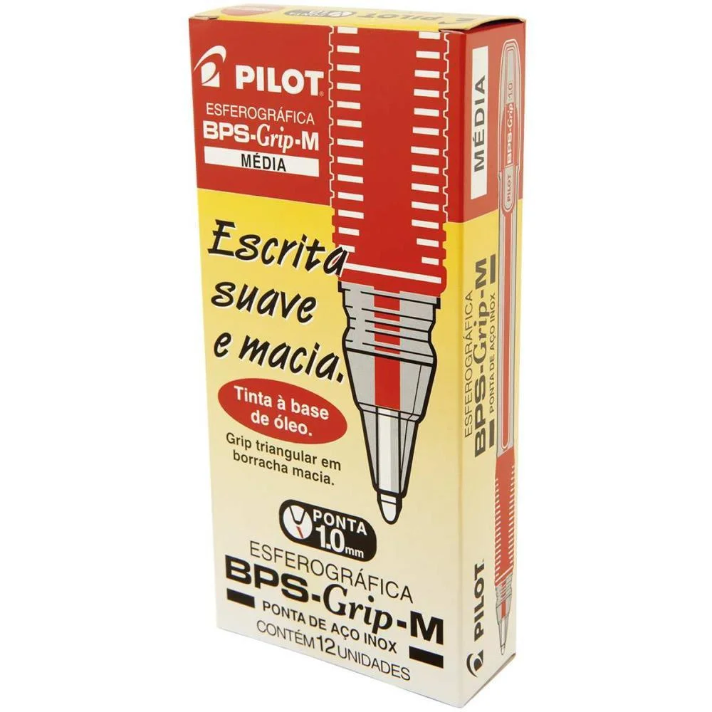 Caneta Esferografica Bps-Grip-M 1.0Mm Vermelha Pilot (Cx.c/12) - imagem 4