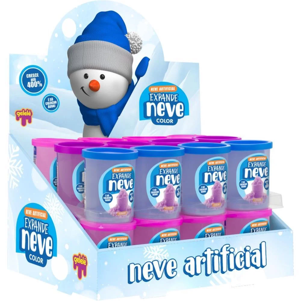 Slime Neve Color 8G. Expande Doce Brinquedo C/ 24 Unidades - imagem 2