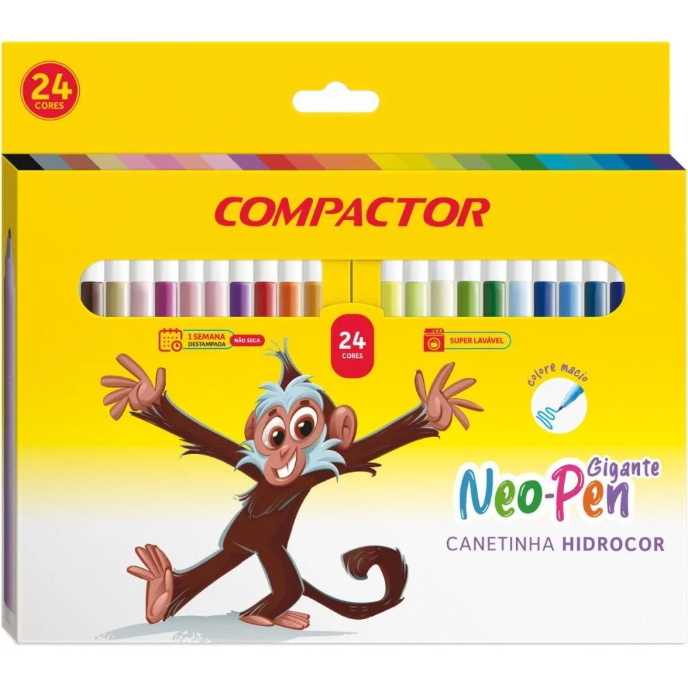 Caneta Hidrografica Neo-Pen Gigante 24 Cores Compactor (Pct.c/05) - imagem 2
