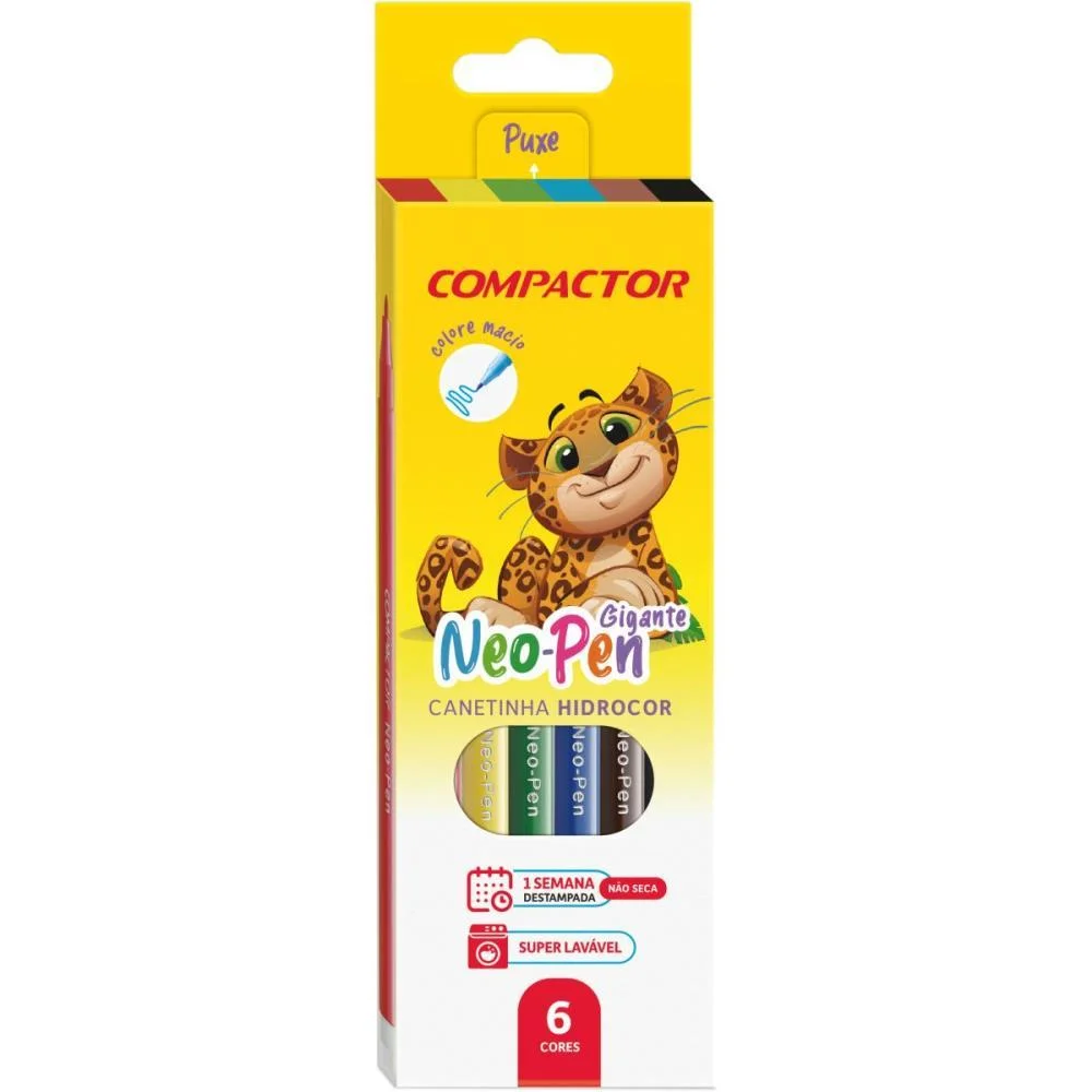Caneta Hidrografica Neo-Pen Gigante 06 Cores Compactor (Pct.c/05) - imagem 2
